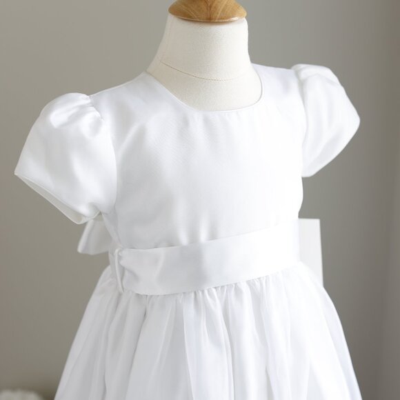 Satin Sash Flower Girl Special Occasion White or Ivory New - Picture 3 of 4